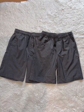 Two Bixby Nomad Boys 10 Hybrid Gray Pull On Shorts Drawstring Elastic Waist Lot
